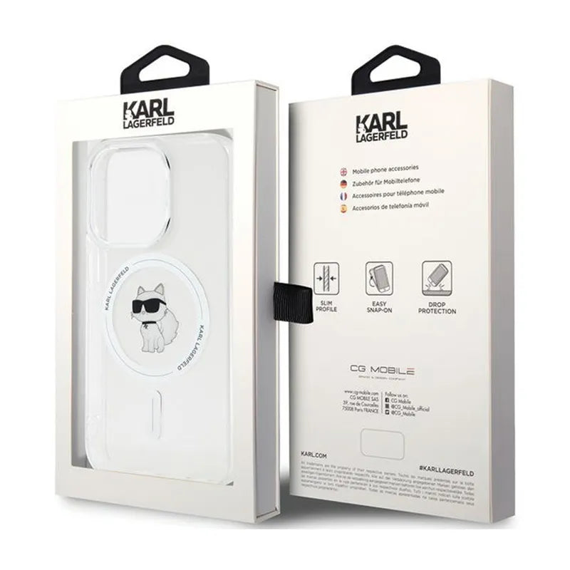 Karl Lagerfeld IML Choupette MagSafe – dėklas iPhone 13 Pro Max (skaidrus)