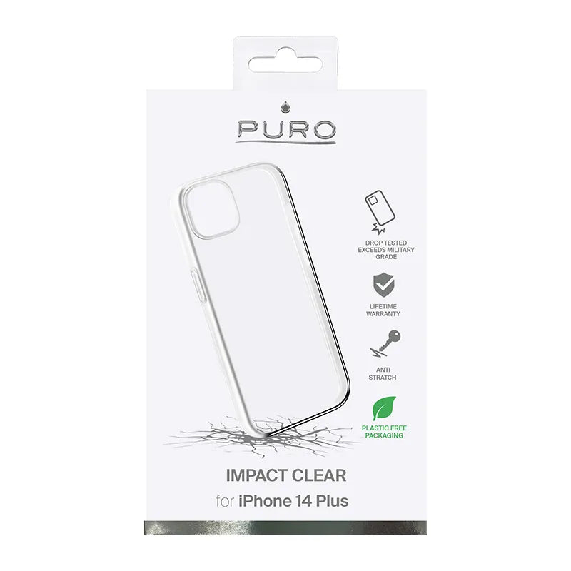 PURO Impact Clear – dėklas iPhone 14 Plus (skaidrus)