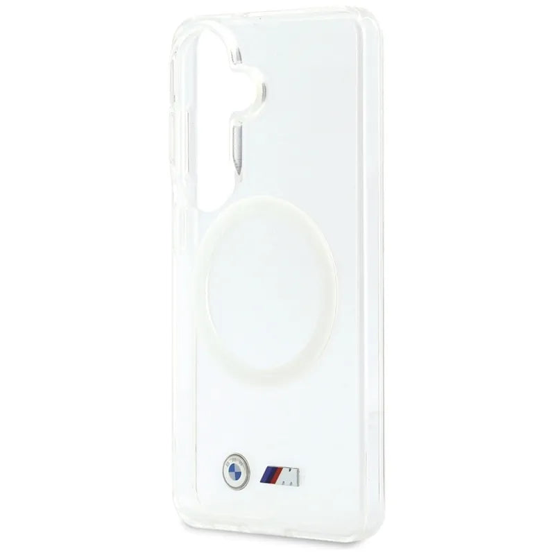 BMW IML Shockproof Metal Logo MagSafe – dėklas Samsung Galaxy S26 (skaidrus)