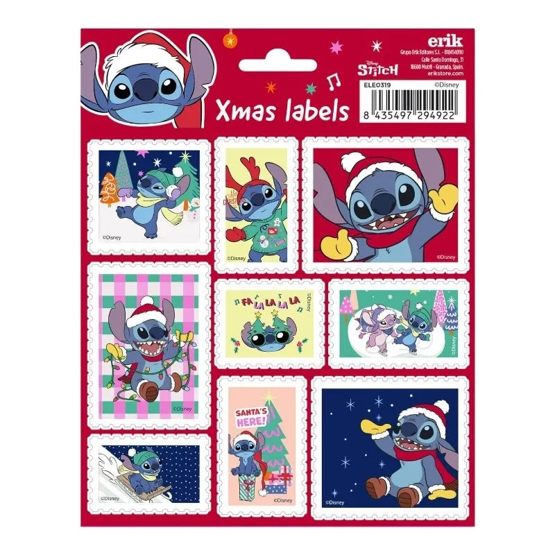 Disney Stitch – 18 lipnių kalėdinių lipdukų rinkinys