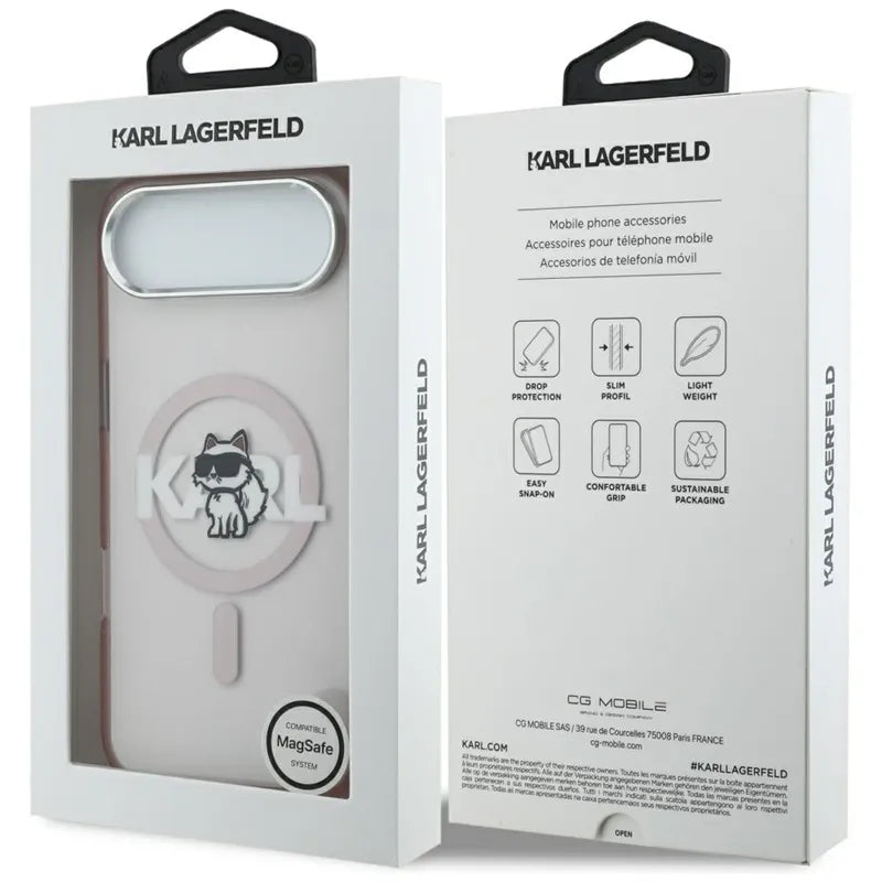 Karl Lagerfeld IML Choupette Sketch Logo MagSafe - Dėklas iPhone Air (rožinis)