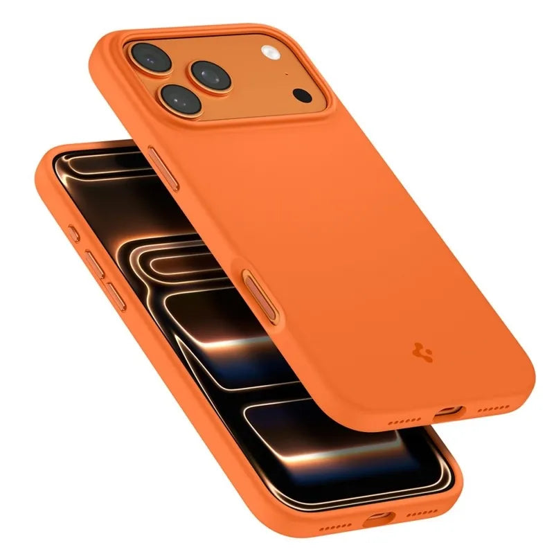 Spigen Silicone Fit Mag MagSafe – dėklas iPhone 17 Pro (Cosmic Orange)