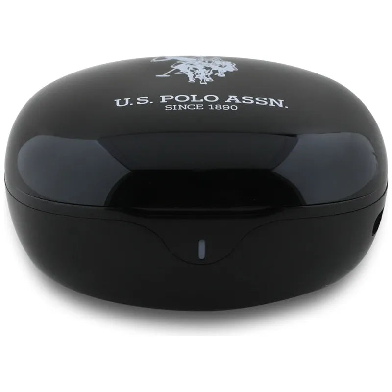 US Polo Assn DH Logo – TWS ausinės + įkrovimo dėklas (juodos)