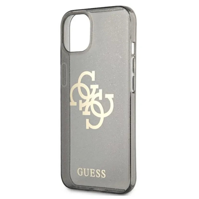 Guess Glitter 4G Big Logo dėklas iPhone 13 mini (juodas)