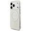 „Guess IML Flowers Electro Pearl Strap MagSafe“ – dėklas „iPhone 17 Pro“ (baltas)