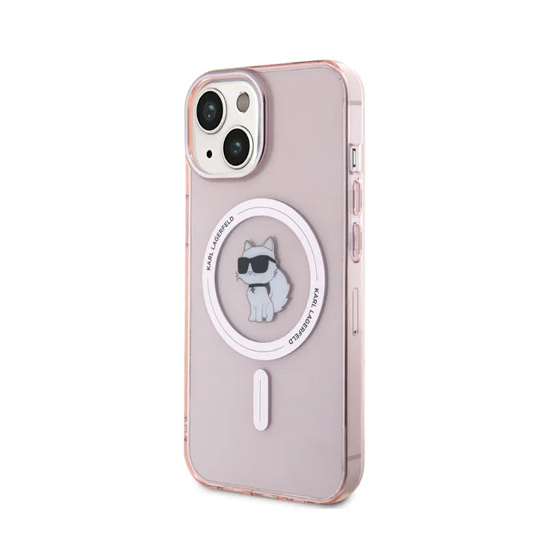 Karl Lagerfeld IML Choupette MagSafe – dėklas iPhone 15 (rožinis)