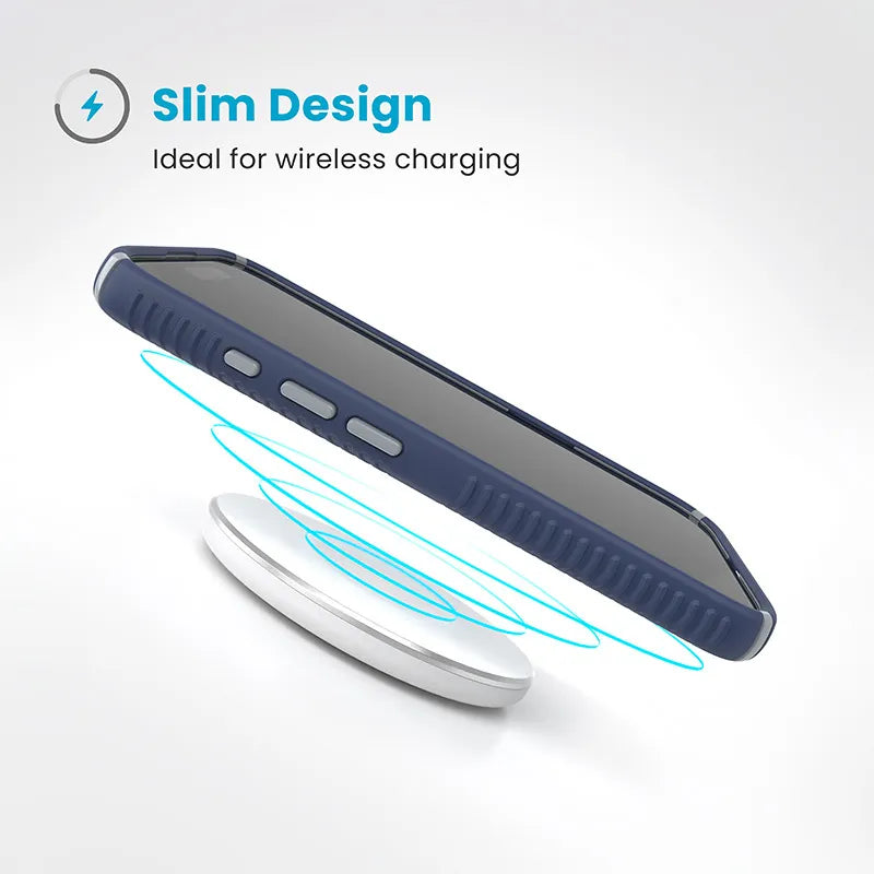 Speck Presidio2 Grip – dėklas iPhone 16 (Coastal Blue / Dust Gray / White)