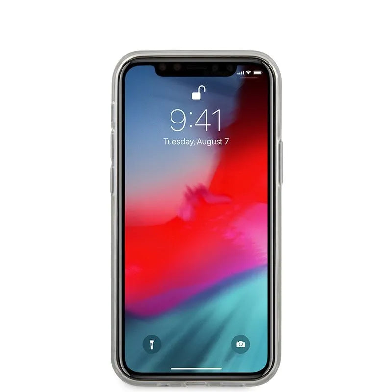Guess Triangle Logo – dėklas iPhone 12 Mini (juodas)