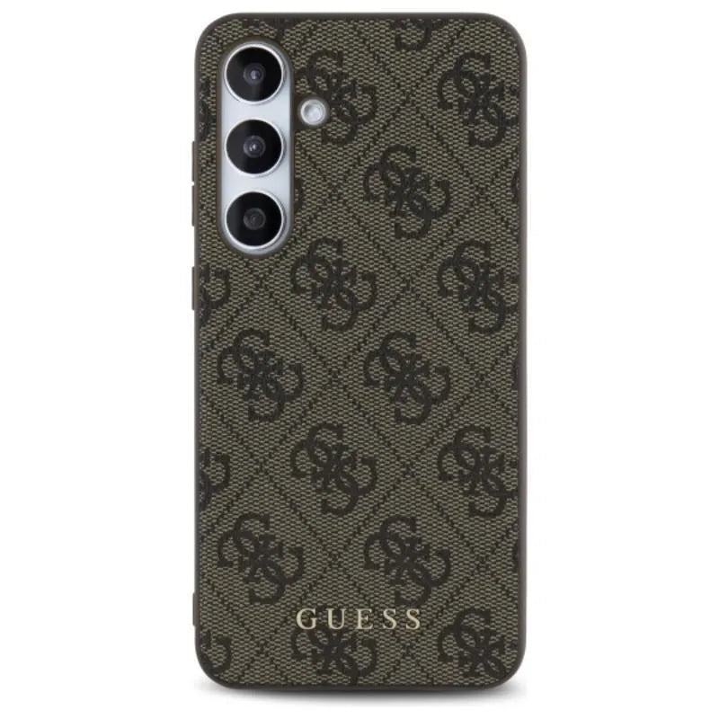 Guess 4G Metal Gold Logo - dėklas Samsung Galaxy S24 FE (ruda)