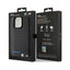 BMW Leather Carbon Blue Line – dėklas iPhone 15 Pro Max (juodas)