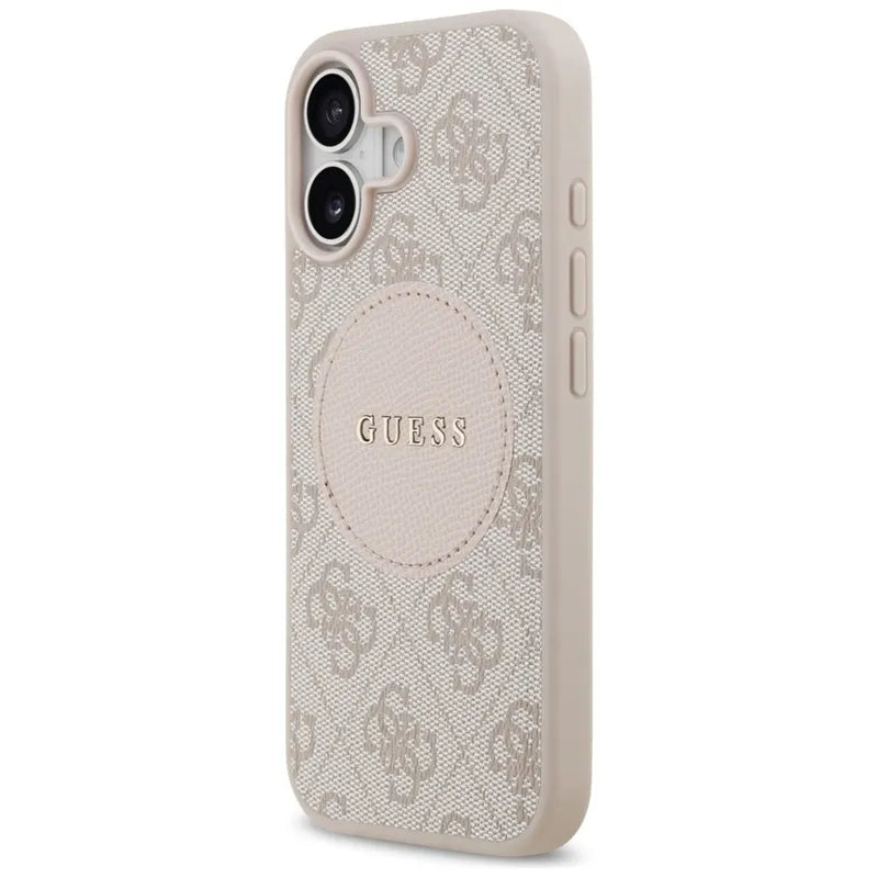 Guess 4G Circle Classic Logo MagSafe – dėklas iPhone 17 (rožinis)