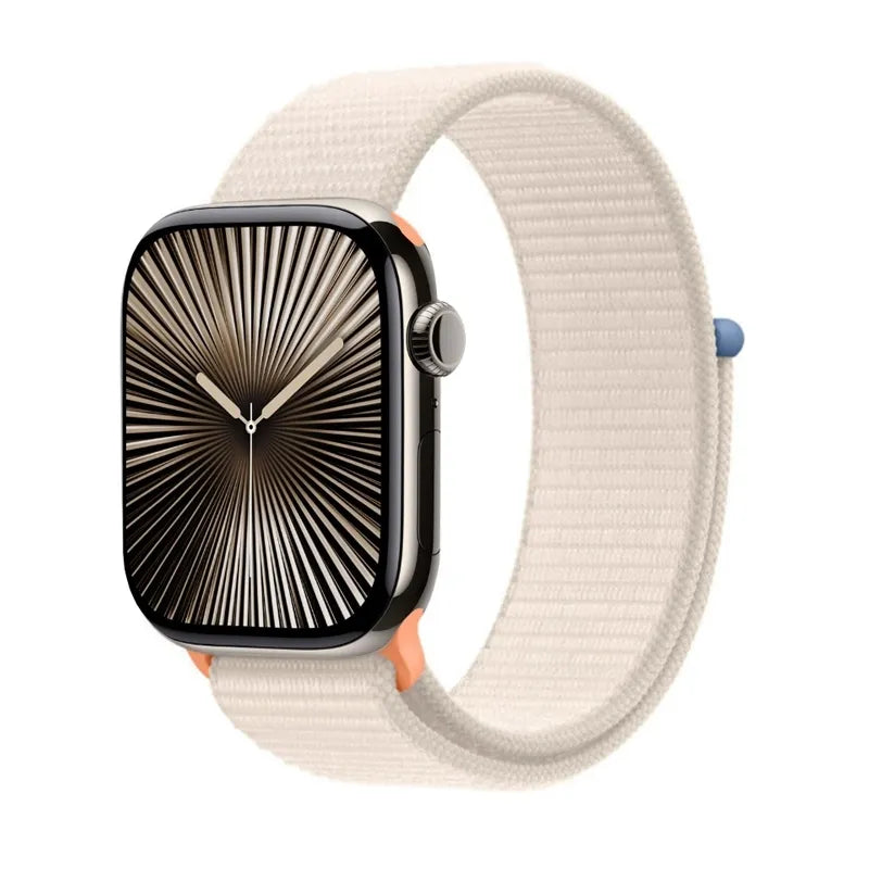 Crong Nylon – sportinis dirželis Apple Watch 38/40/41/42 mm (kreminė)