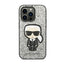 Karl Lagerfeld Glitter Flakes Ikonik – dėklas iPhone 14 Pro Max (sidabrinis)