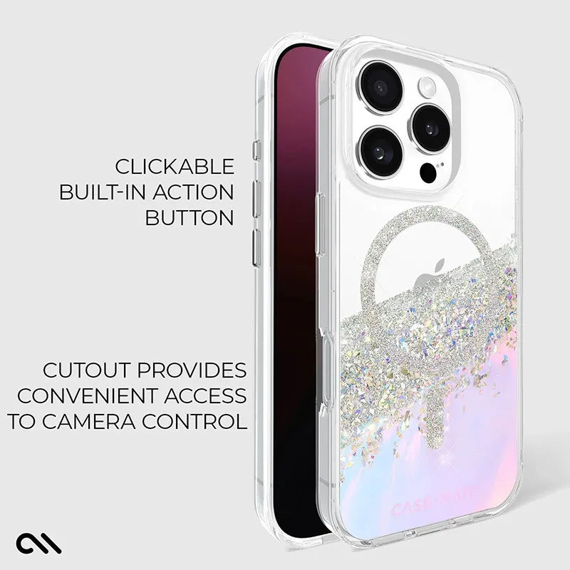 Case-Mate Karat MagSafe – dėklas iPhone 16 Pro (holografinis „Soap Bubble“)