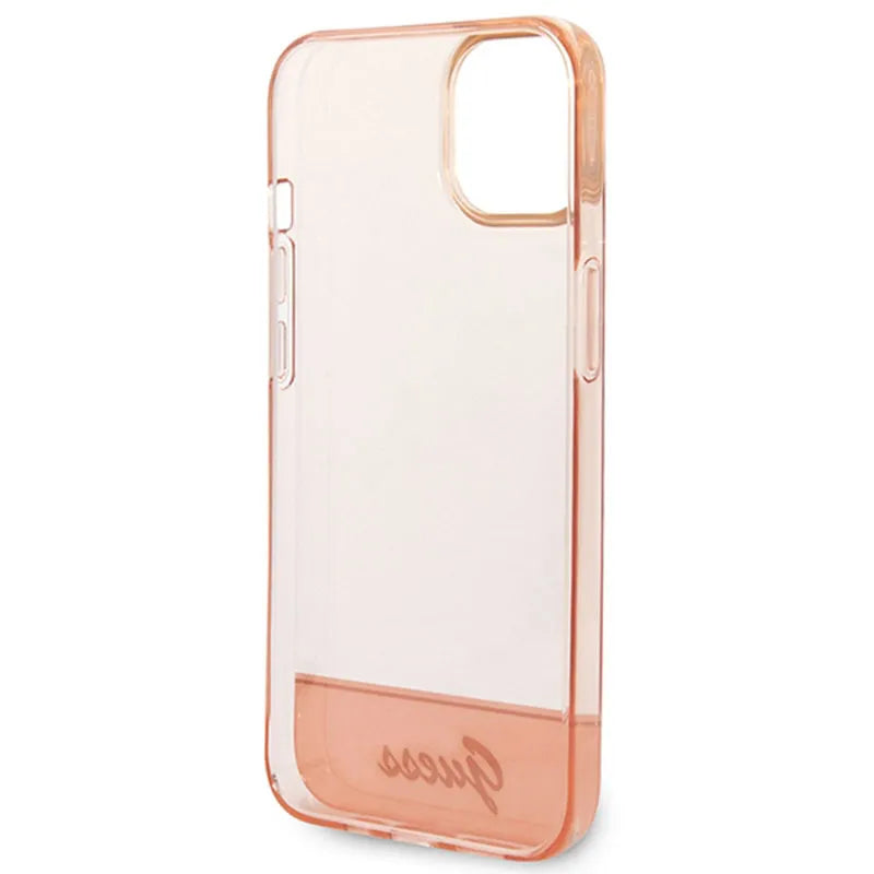 Guess Translucent – dėklas iPhone 14 Plus (rožinis)