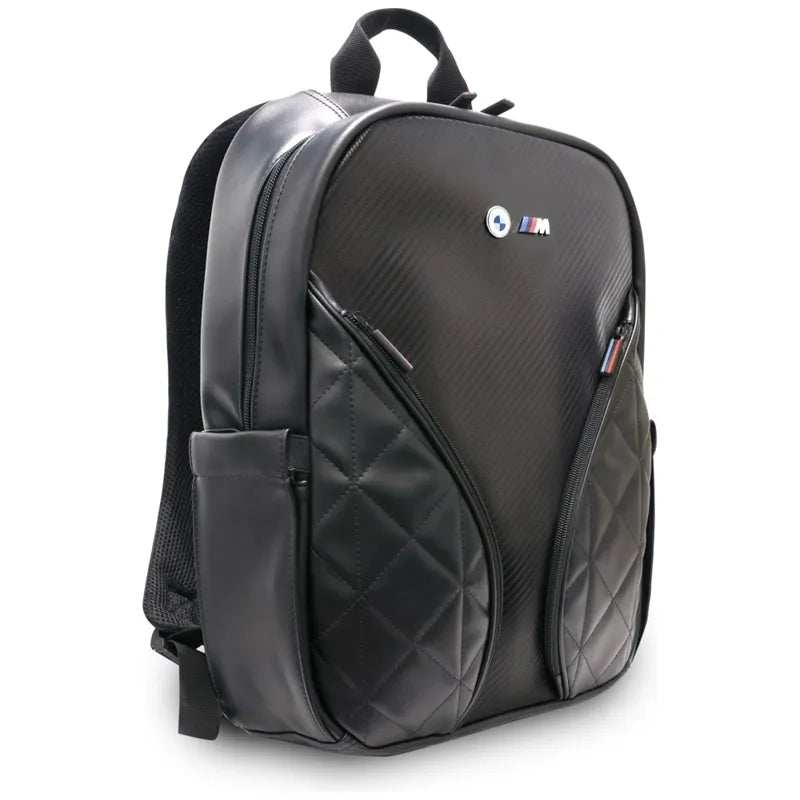 BMW Carbon Pockets & Metal Logo – 16" nešiojamojo kompiuterio kuprinė (juoda)