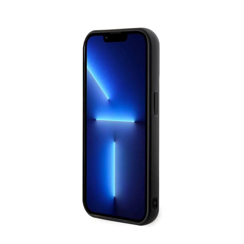 Karl Lagerfeld 3D Rubber Glitter Logo – dėklas iPhone 15 Pro Max (juodas)