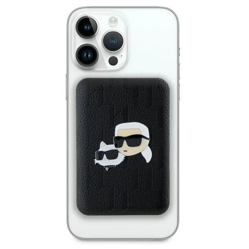 Karl Lagerfeld Karl & Choupette Head Pin MagSafe – belaidė išorinė baterija 5000 mAh 15 W (juoda)
