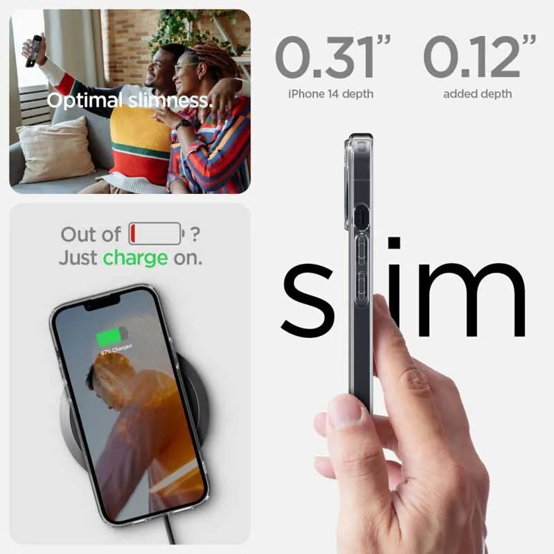 Spigen Ultra Hybrid Matte – dėklas, skirtas iPhone 15 Plus / iPhone 14 Plus (matinis skaidrus)
