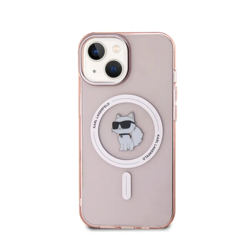 Karl Lagerfeld IML Choupette MagSafe – dėklas iPhone 15 (rožinis)