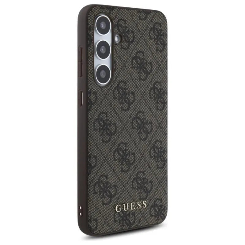 Guess 4G Metal Gold Logo - dėklas Samsung Galaxy S24 FE (ruda)
