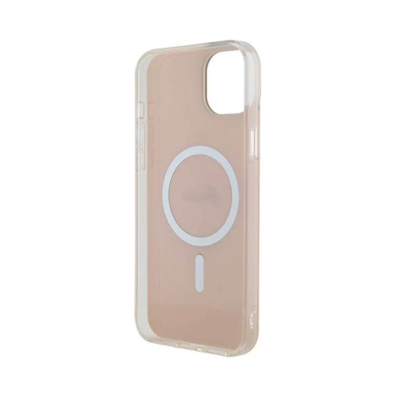 Guess IML Iridescent MagSafe – dėklas iPhone 15 Plus (rožinis)