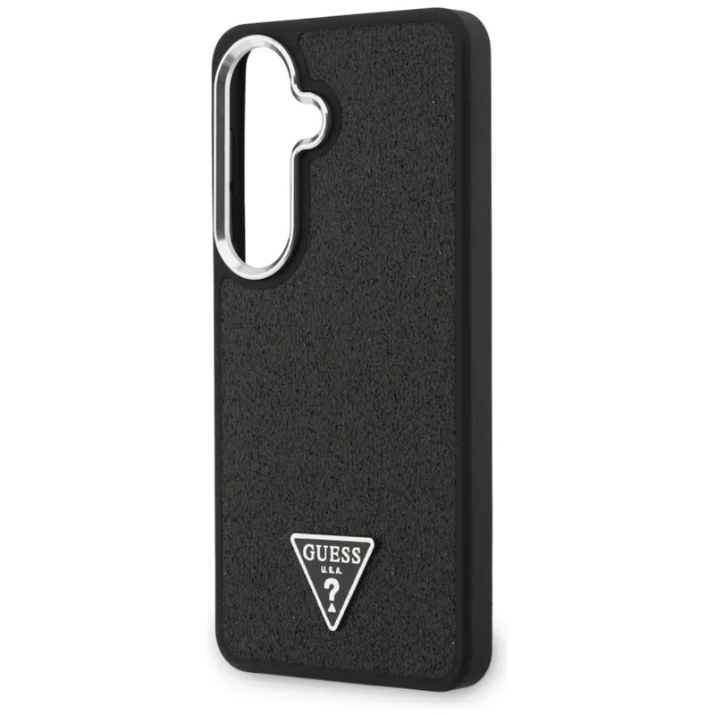 Guess Fixed Glitter Triangle MagSafe – Samsung Galaxy S26 dėklas (juodas)