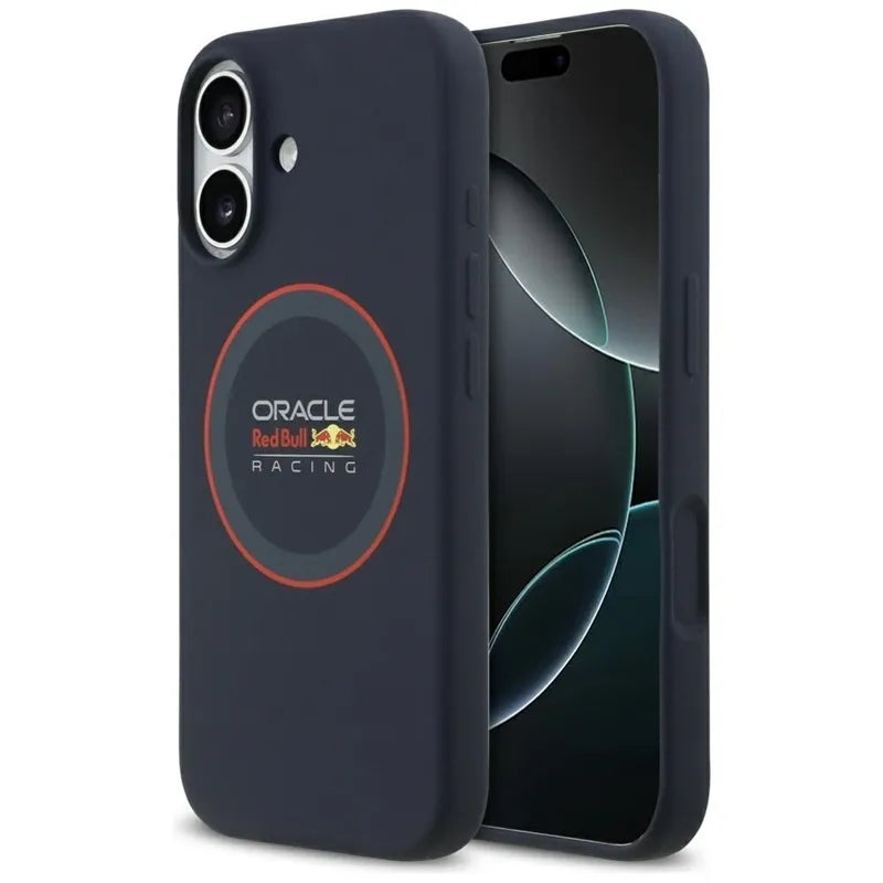 Red Bull Silicone Red Ring MagSafe – iPhone 17 dėklas (tamsiai mėlynas)