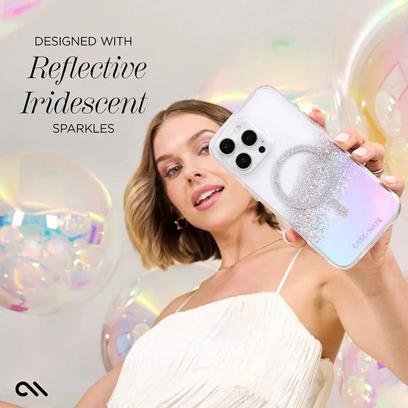 Case-Mate Karat MagSafe – dėklas iPhone 16 Pro (holografinis „Soap Bubble“)
