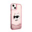 Karl Lagerfeld Liquid Glitter NFT Choupette Head – dėklas iPhone 14 Plus (rožinis)
