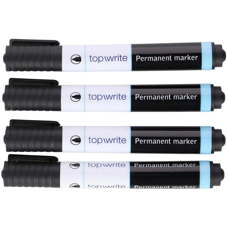 Topwrite – nuolatinis žymeklis, 4 vnt. (juodas)