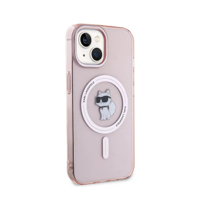 Karl Lagerfeld IML Choupette MagSafe – dėklas iPhone 15 (rožinis)