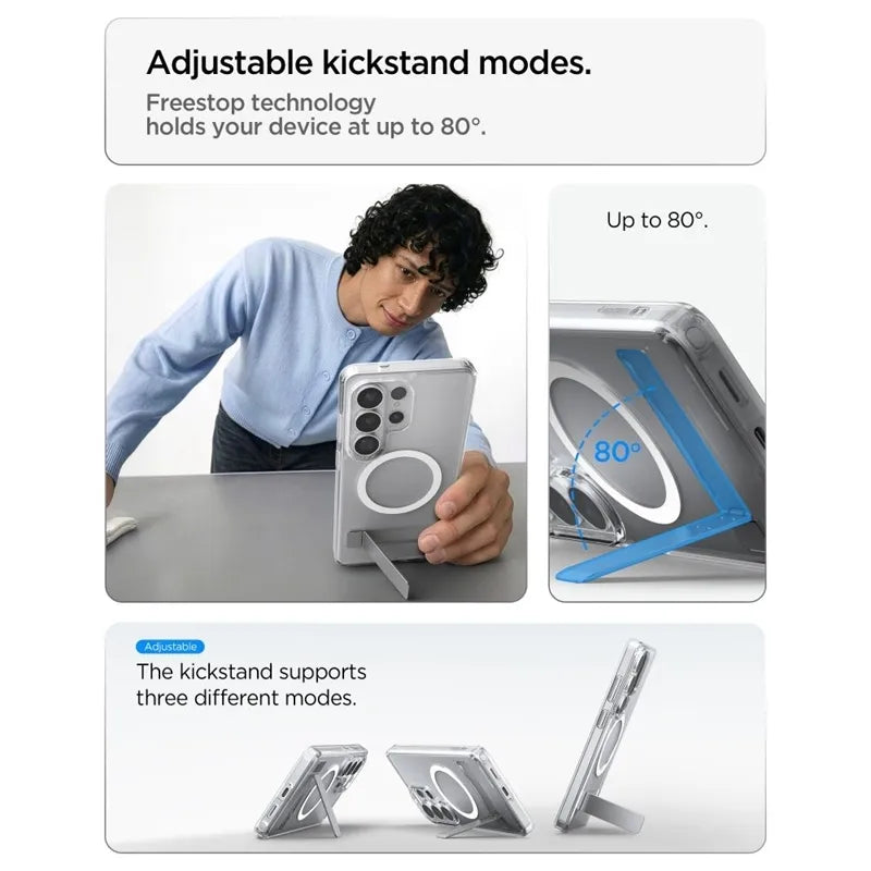 Spigen Ultra Hybrid S Mag MagSafe – dėklas Samsung Galaxy S26 Ultra (skaidrus / baltas)
