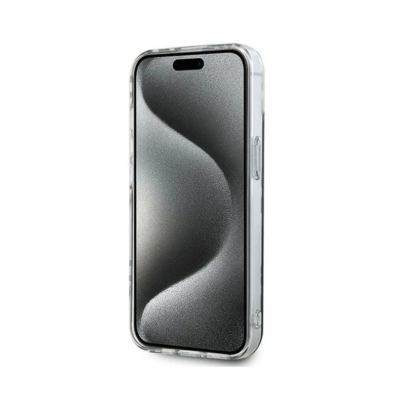 DKNY IML Checkered Mono Pattern – dėklas iPhone 15 / 14 / 13 (juodas)