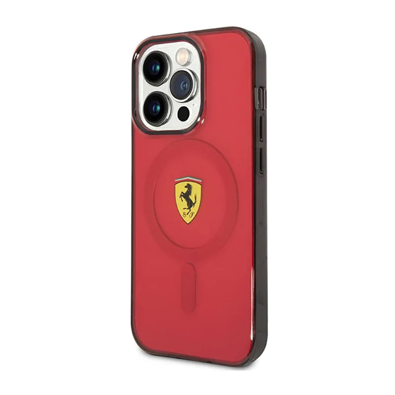 Ferrari Translucent MagSafe – dėklas iPhone 14 Pro Max (raudonas)