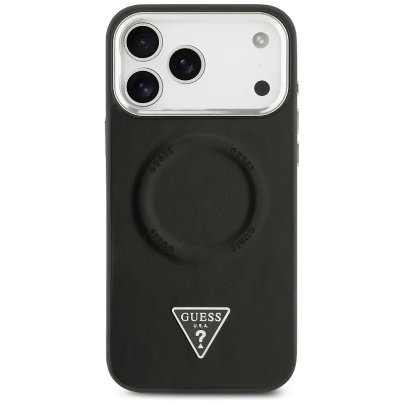 Guess Triangle Logo MagSafe – dėklas iPhone 17 Pro Max (juodas)
