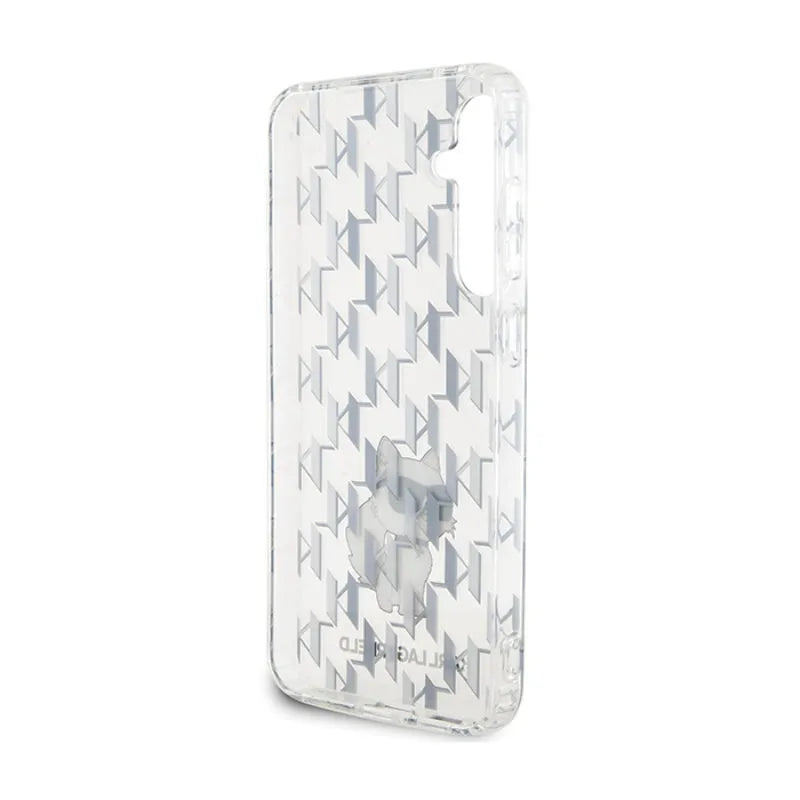 Karl Lagerfeld Monogram Choupette – dėklas Samsung Galaxy S23 FE (skaidrus)