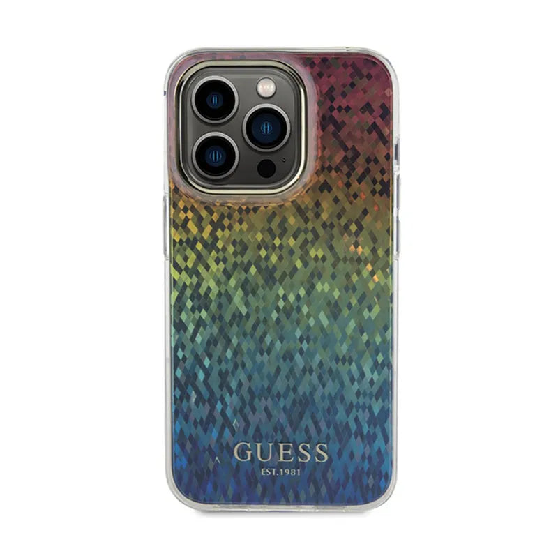 Guess IML Faceted Mirror Disco Iridescent - dėklas iPhone 14 Pro Max (vaivorykštinis)