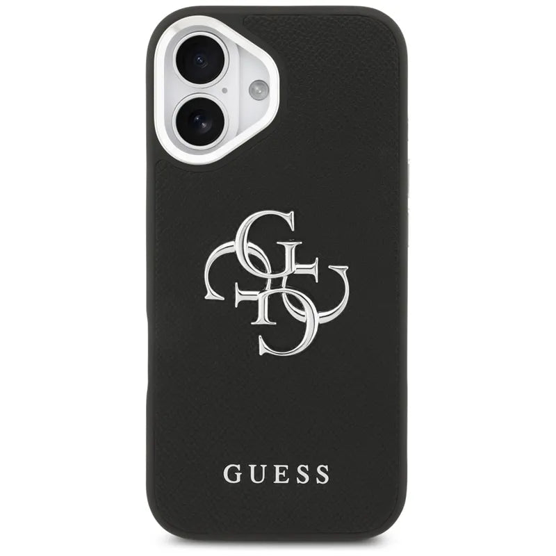 Guess Grained Big 4G Classic Logo – dėklas iPhone 17 (juodas)