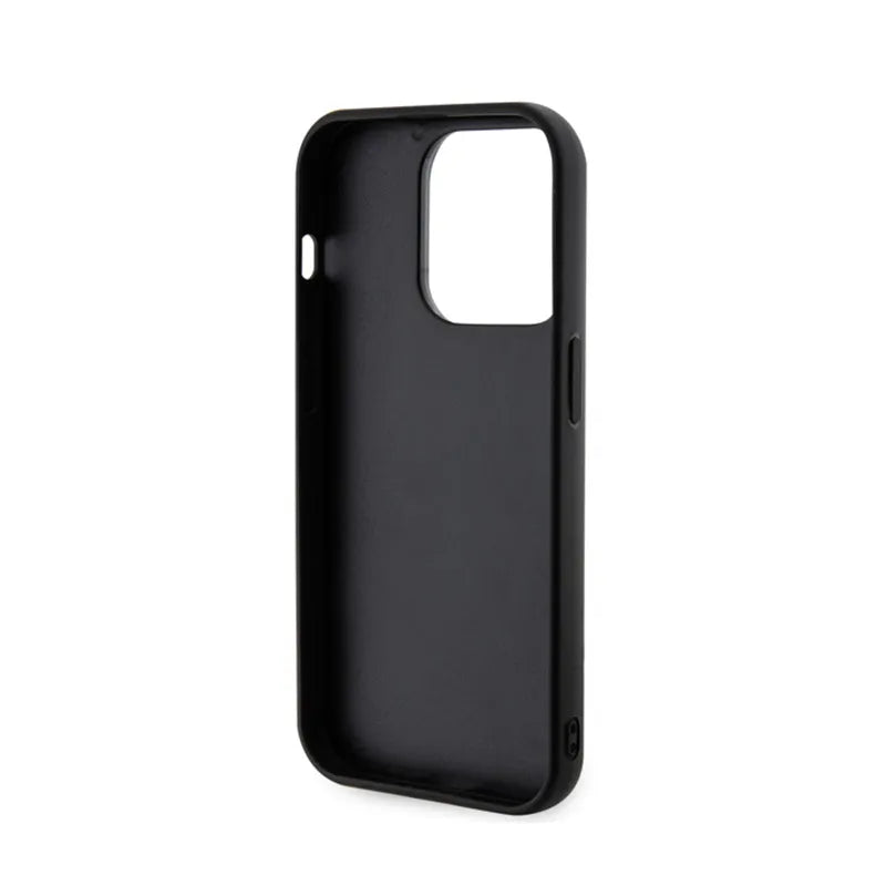 Karl Lagerfeld 3D Rubber Glitter Logo – dėklas iPhone 15 Pro Max (juodas)