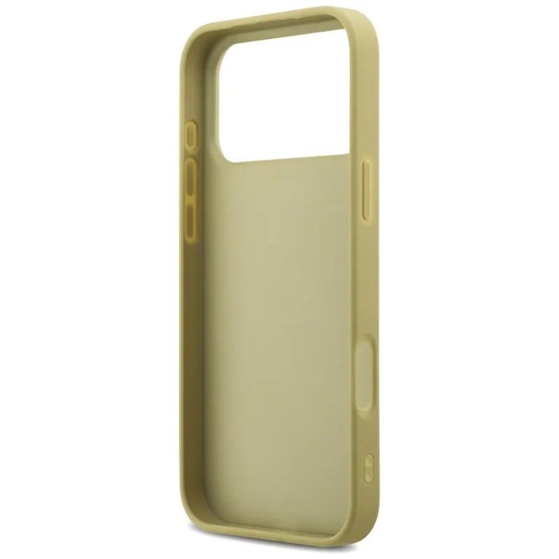 Guess Fixed Glitter Big 4G – dėklas iPhone 17 Pro Max (auksinis)