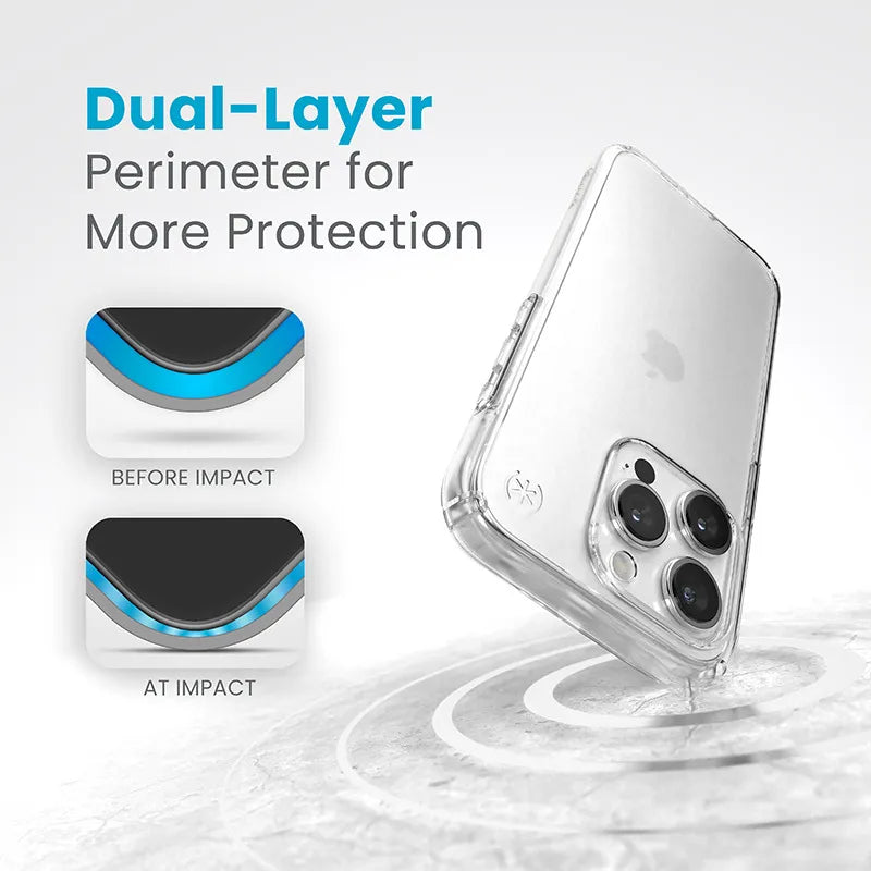 Speck Presidio Perfect-Clear – dėklas iPhone 15 Pro (skaidrus)