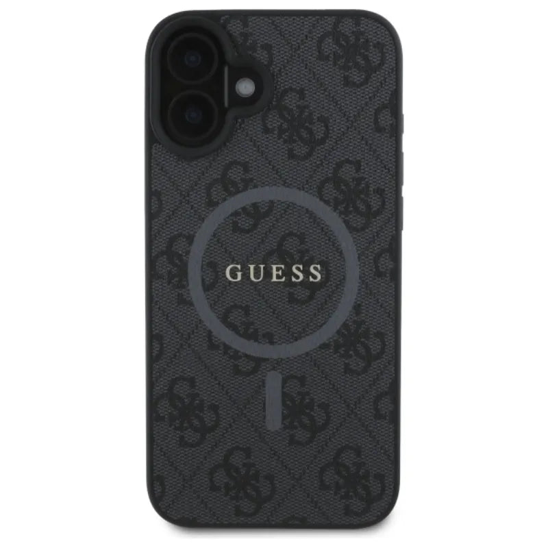 Guess 4G Ring Classic Logo MagSafe – dėklas iPhone 16 (juodas)