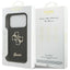 Guess Fixed Glitter Big 4G - Dėklas iPhone 17 Pro (juodas)