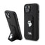 Karl Lagerfeld Gripstand Saffiano Choupette Pins – dėklas iPhone 15 telefonui (juodas)