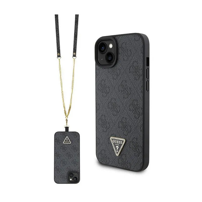 Guess Crossbody 4G Metal Logo – dėklas iPhone 15 (juodas)