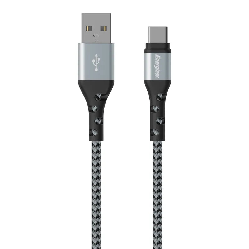 Energizer Ultimate – USB-A į USB-C jungiamasis laidas 2 m (sidabrinis)