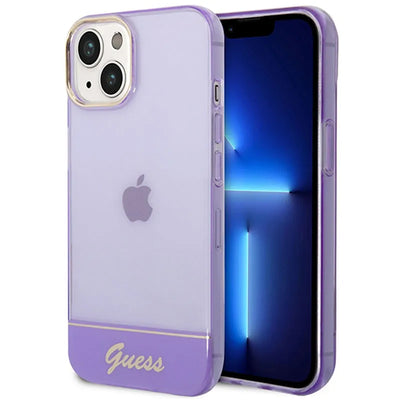 Guess Translucent – dėklas iPhone 14 Plus (violetinis)