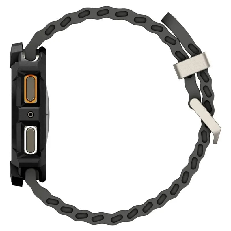 Spigen Rugged Armor – Dėklas Samsung Galaxy Watch 8 44 mm (Matine juoda)