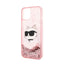 Karl Lagerfeld Liquid Glitter NFT Choupette Head – dėklas iPhone 14 Plus (rožinis)